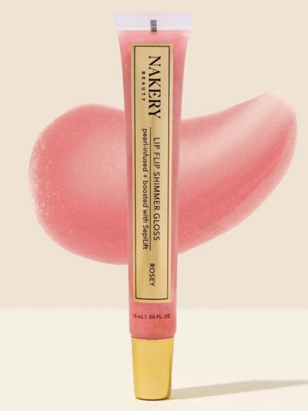 Nakery Rosey Lip Flip Shimmer Gloss - NEW